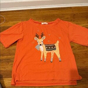 Orange Reindeer Kids Shirt